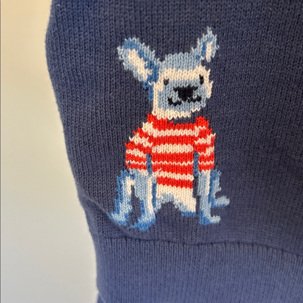 ⭐️NWT!⭐️ Janie & Jack Sweater Set w Frenchie Dog Size 0-3 mos. Cotton Knit